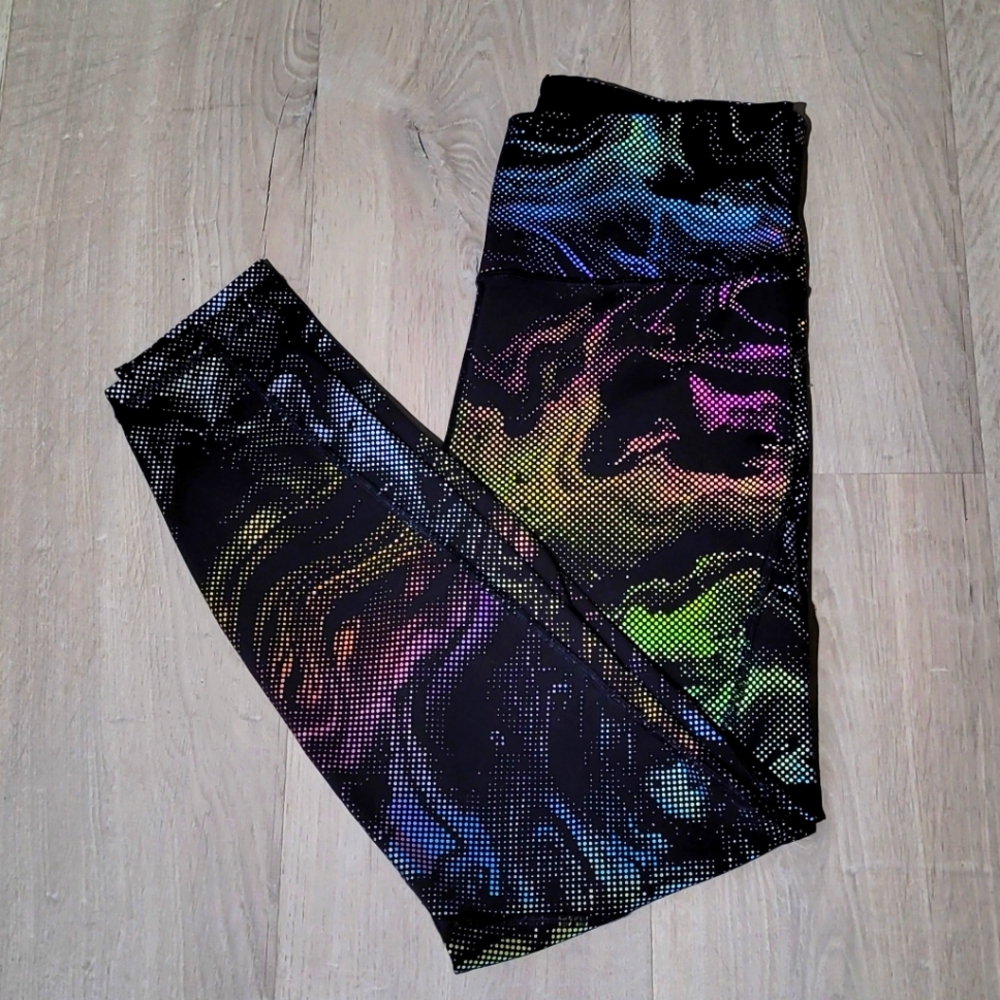 Athleta lightning Small Reflective Swirl 7/8 tights